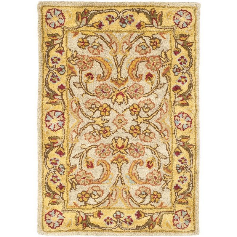 Grey and Light Gold Hand-Tufted Wool Area Rug
