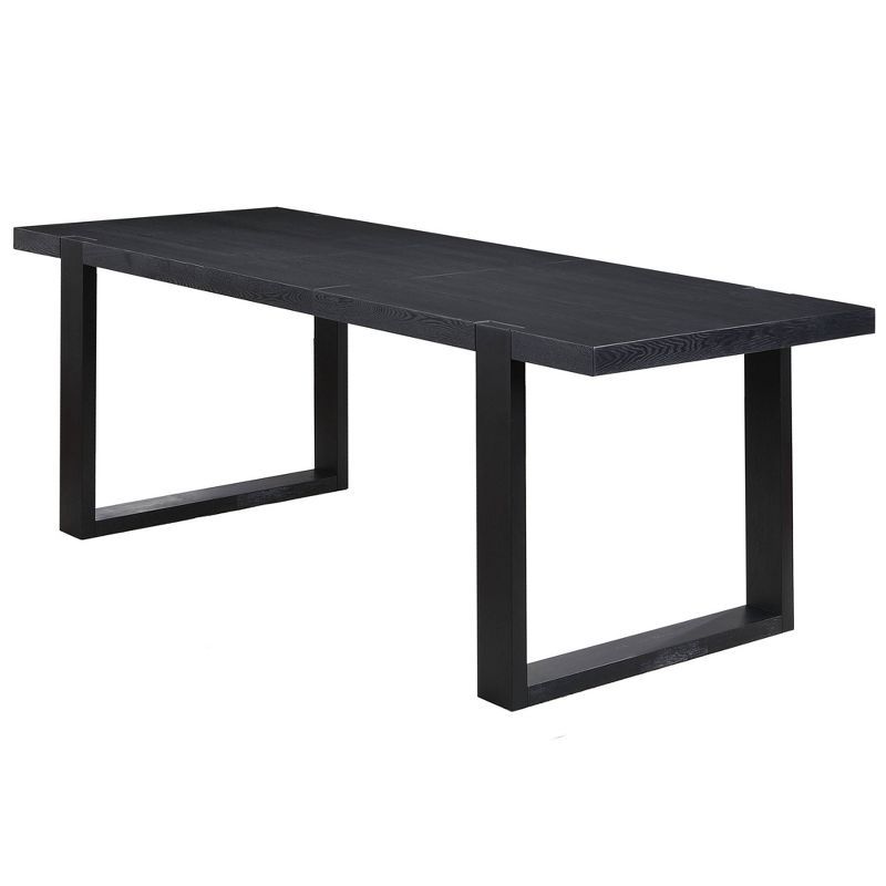 Yves 95" Black Wood Extendable Counter Height Dining Table