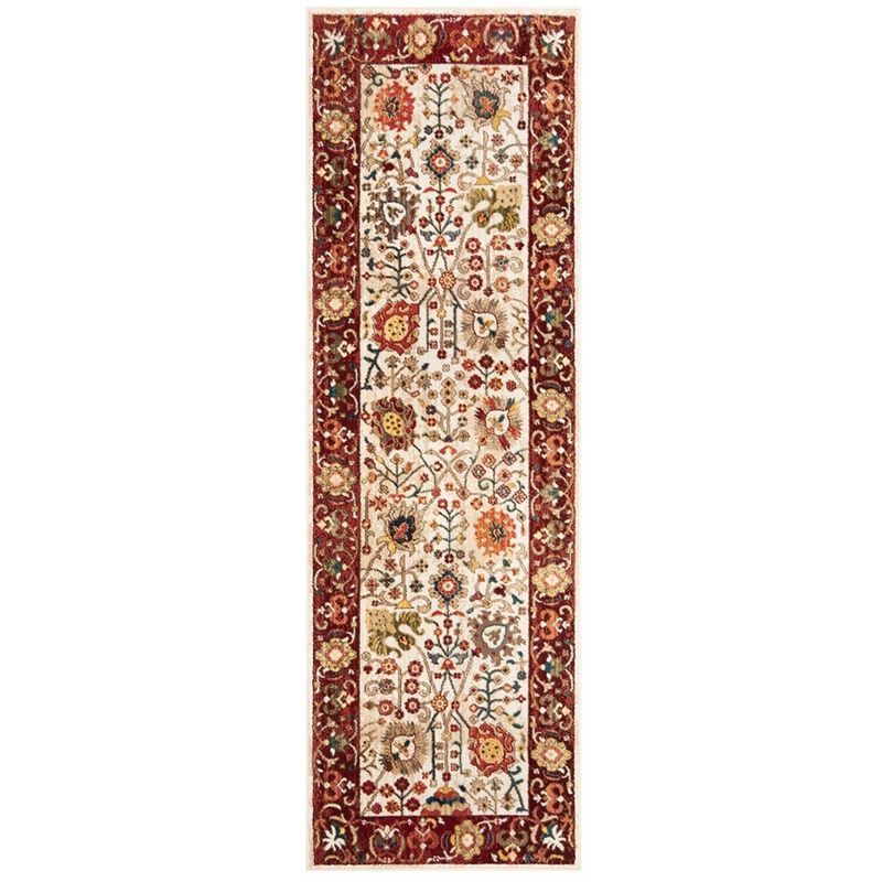 Hand-knotted Blue and Tan Oriental Synthetic Runner Rug