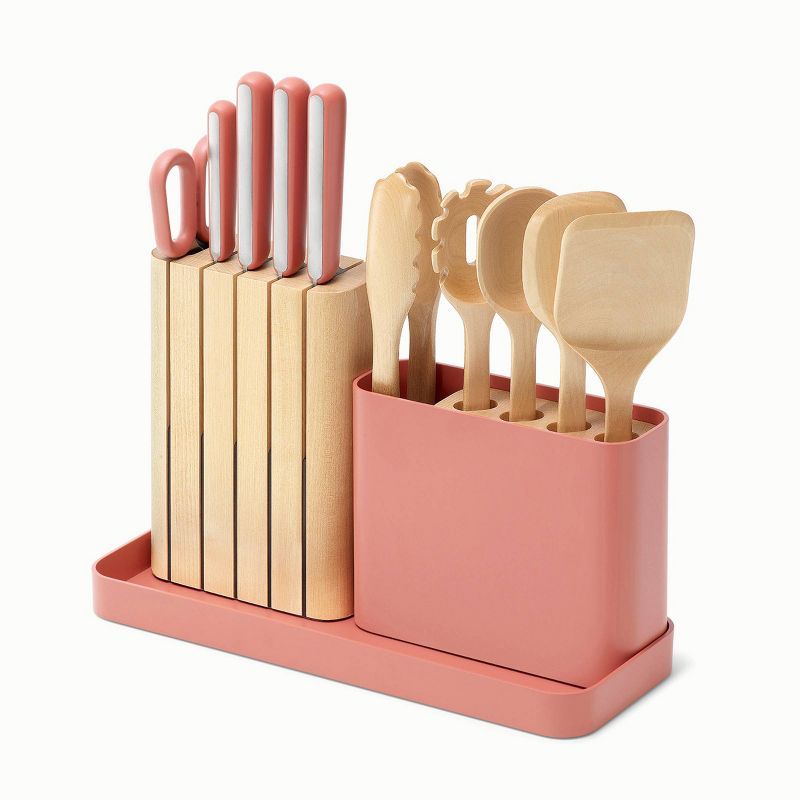 Blush Matte 14-Piece Knife and Utensil Prep Set