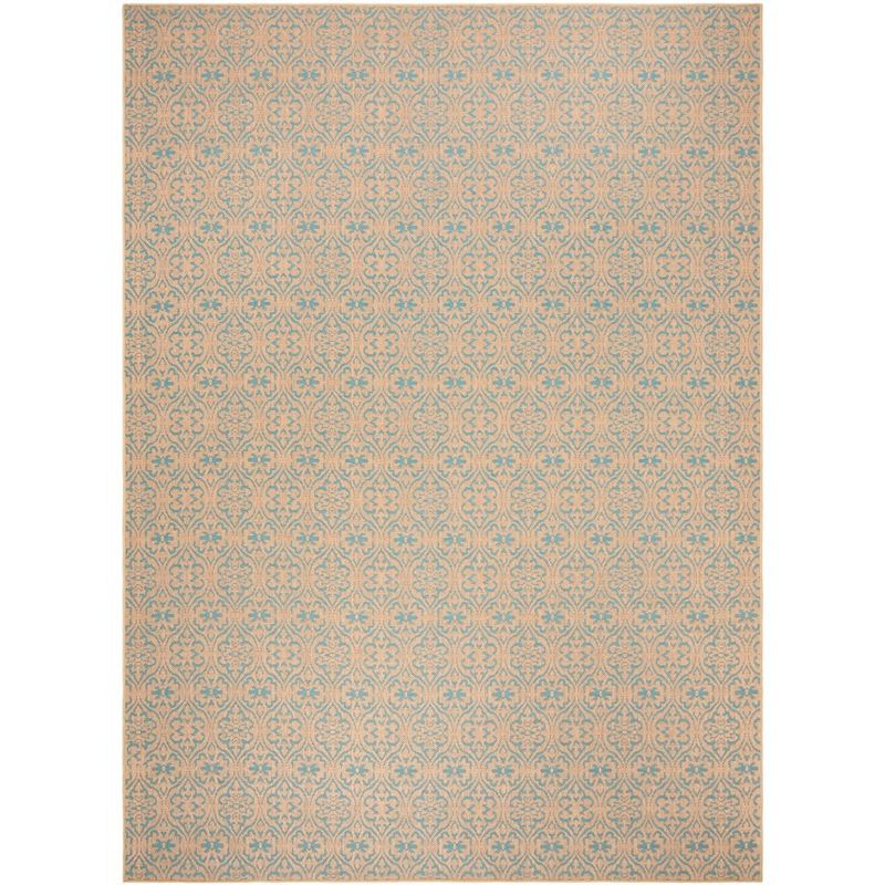 Natural Turquoise Sisal 4' x 6' Hand-Knotted Area Rug