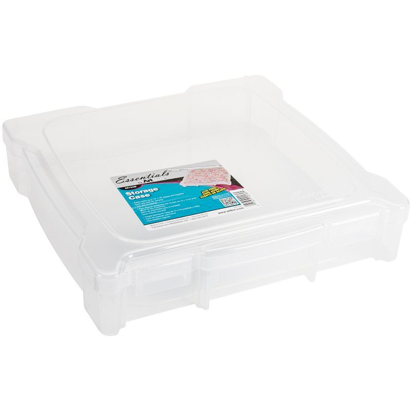 Translucent 14x14x3 Inch Stackable Plastic Craft Storage Box