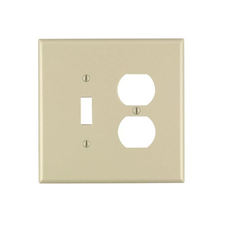 Ivory 2-Gang Thermoset Plastic Duplex/Toggle Wall Plate