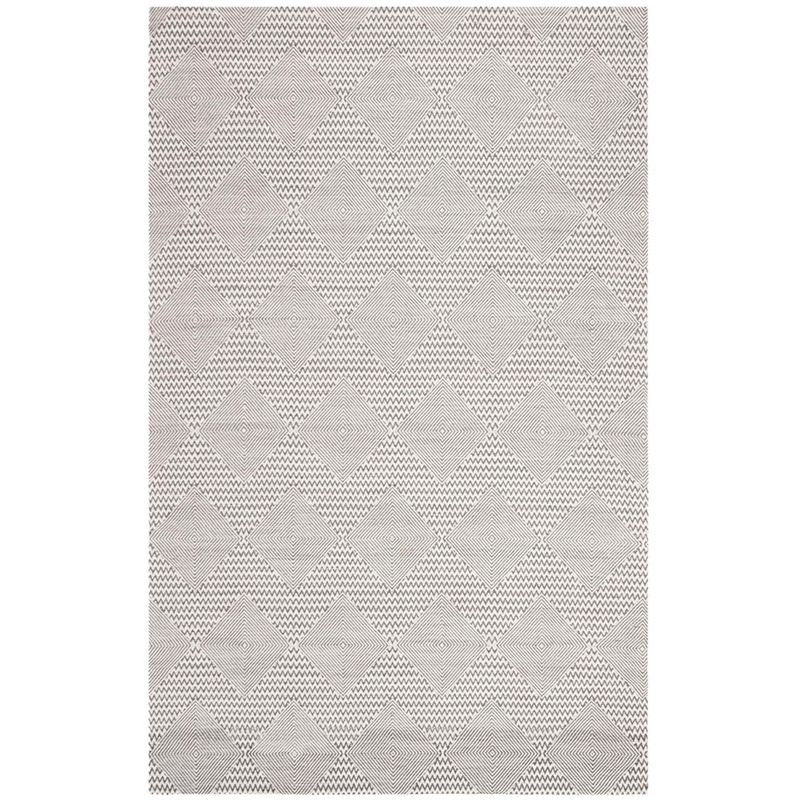 Ivory and Gray Hand Loomed Wool Area Rug