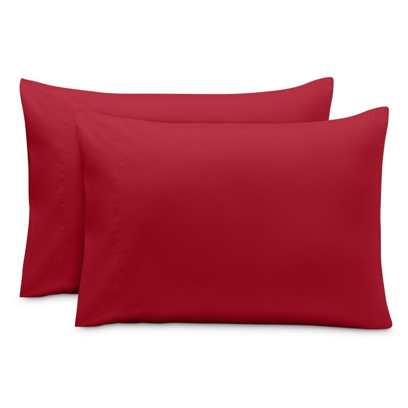 Red Microfiber Queen Envelope Pillowcase Set