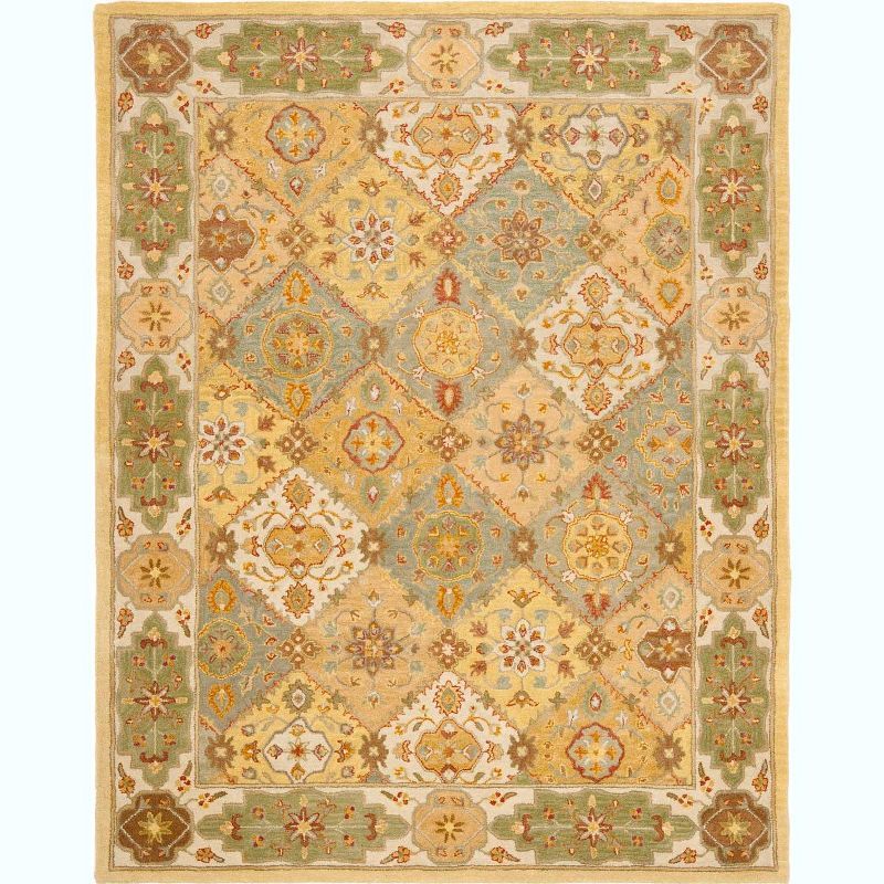 Ivory and Multicolor Handmade Wool Tufted Area Rug