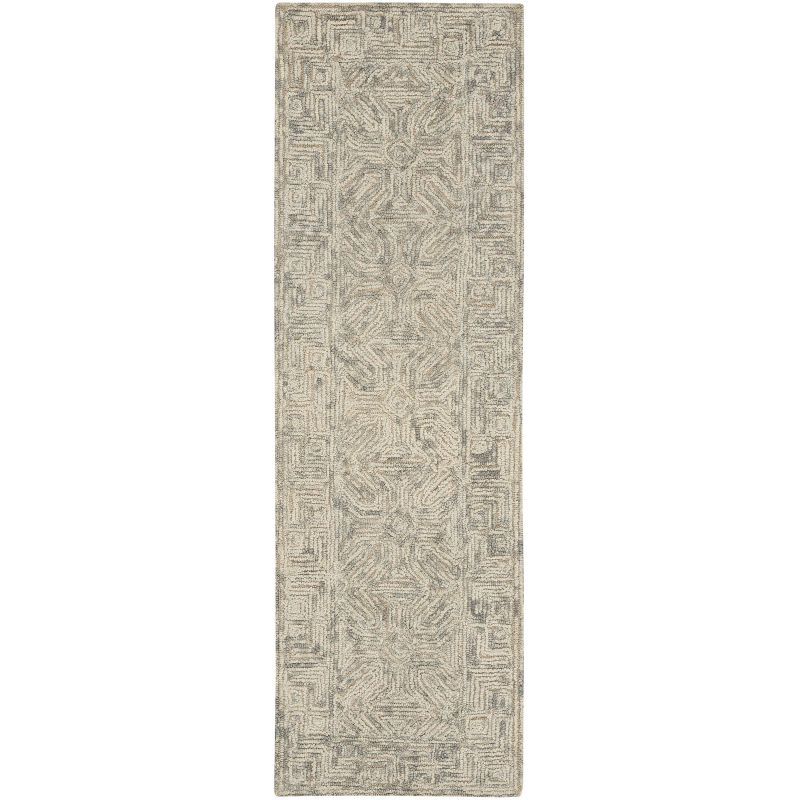 Handmade Tufted Wool Beige/Grey Area Rug 2'3" x 7'6"