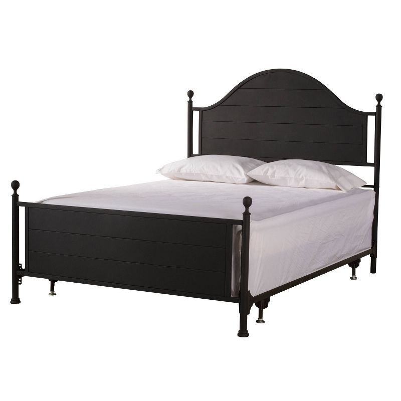 Cumberland Queen Metal Bed with Dramatic Arched Headboard in Black