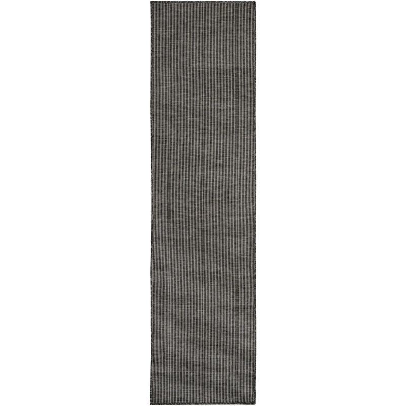 Charcoal Flat Woven Synthetic Runner Rug 2'2" x 8'0"