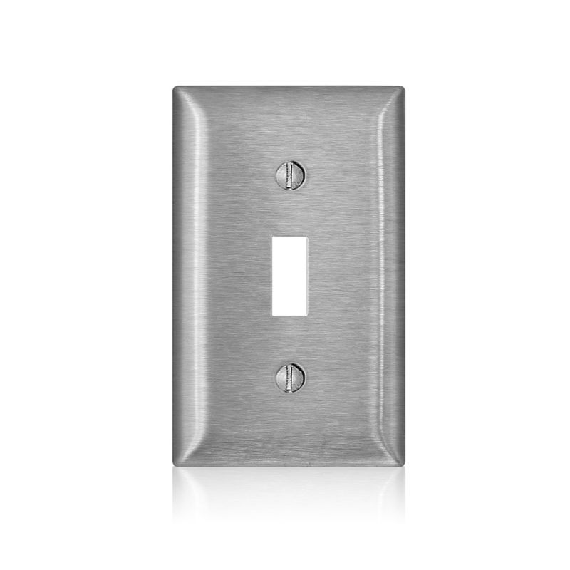 Leviton Satin Silver Stainless Steel 1-Gang Toggle Wall Plate