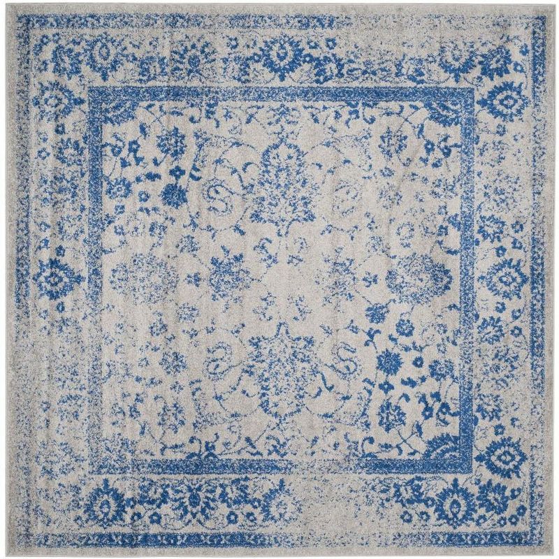 Adirondack Wyatt Grey/Blue 10' x 10' Square Synthetic Area Rug