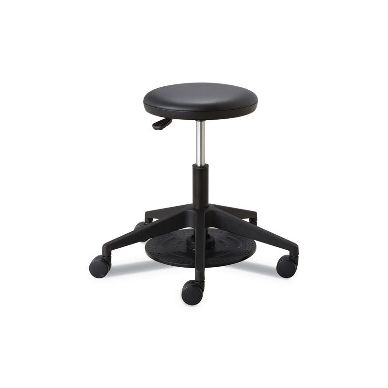 Adjustable Black Vinyl Backless Swivel Lab Stool