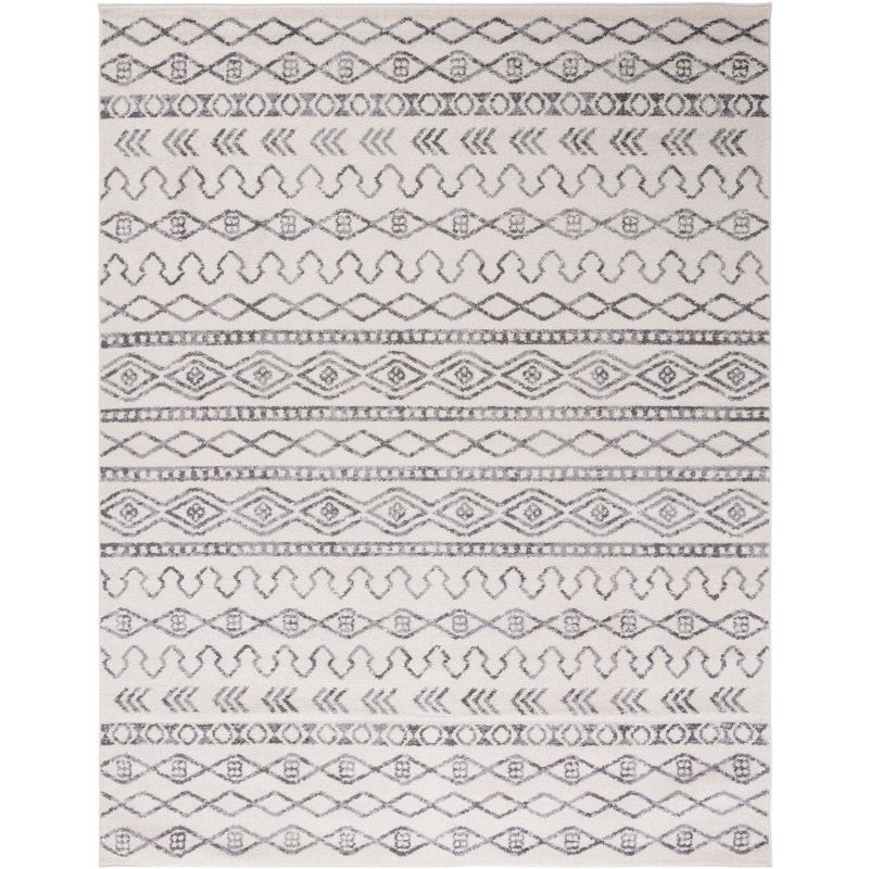 Modern Gray Hand-Knotted 8' x 10' Reversible Area Rug