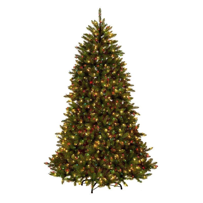 7-Foot Pre-Lit Fir Artificial Christmas Tree with Multi-Color Lights