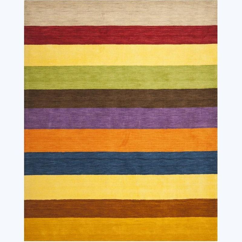 Multicolor Hand-Knotted Wool 8' x 10' Area Rug