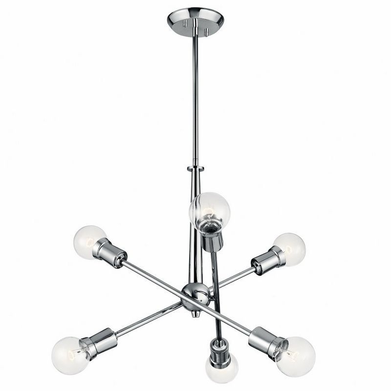 Mini Sputnik 20" Chrome Chandelier with White Ambient Light