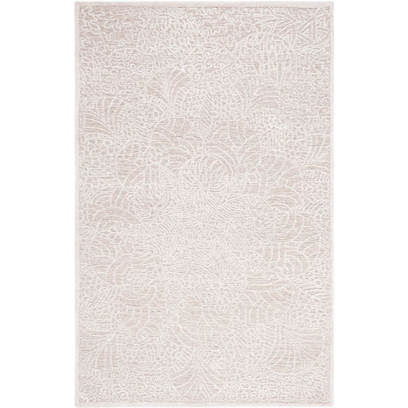 Ivory Rectangular Hand-Tufted Wool Area Rug