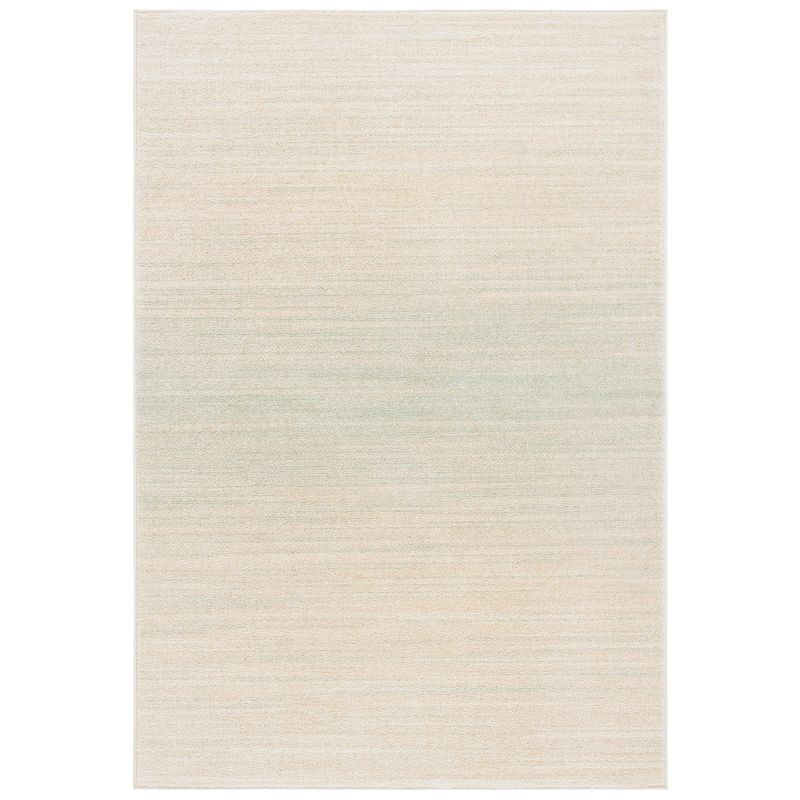 Green and Ivory Hand-knotted Synthetic 6' x 9' Area Rug