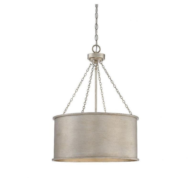 Rochester Silver Patina 4-Light Drum Pendant