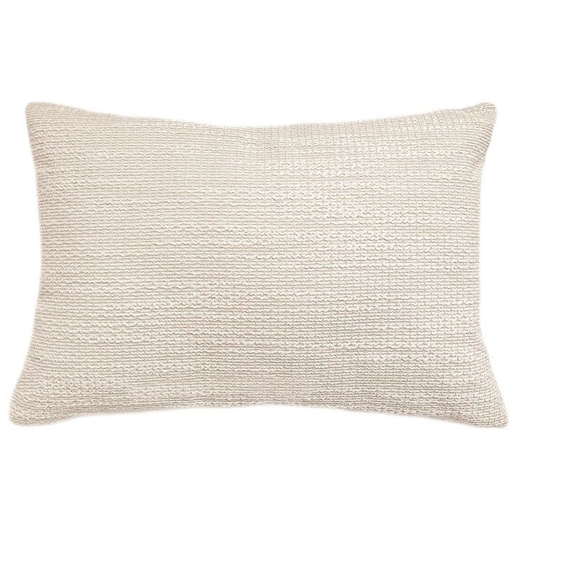 Natural Waves Beige Rectangular Indoor Outdoor Pillow