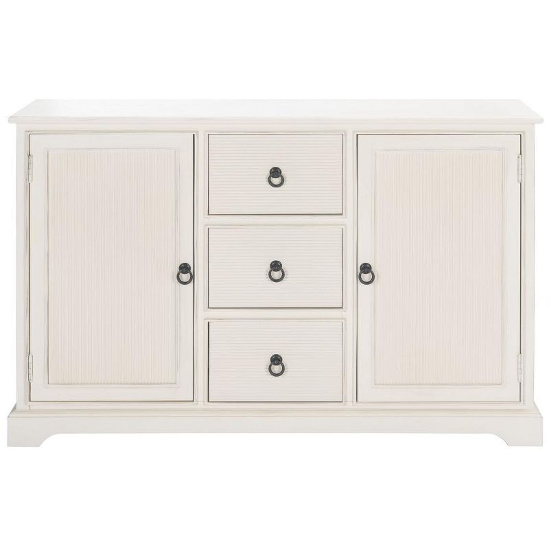 Adiland Distressed White 2-Door 3-Drawer Console Table