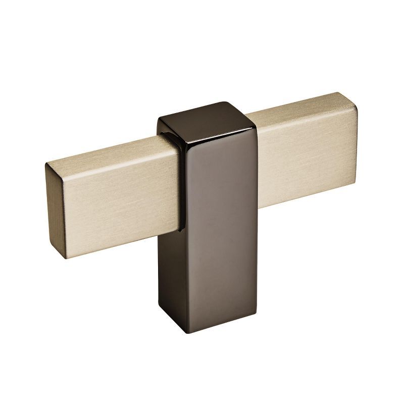 Mulino 2-3/8 inch Silver Champagne and Black Nickel T-Handle Knob