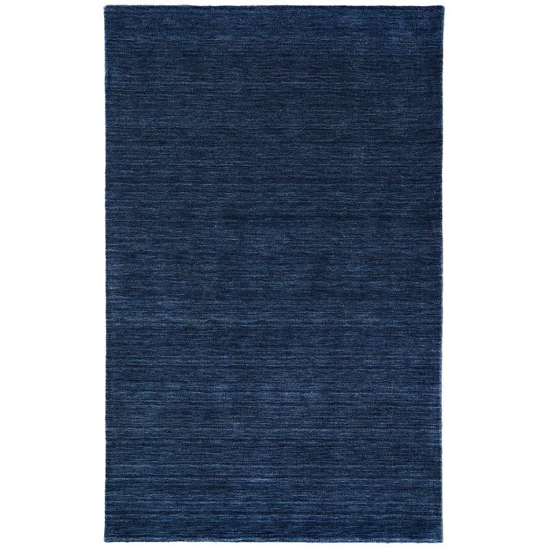 Luna Dark Blue Hand-Knotted Wool Area Rug