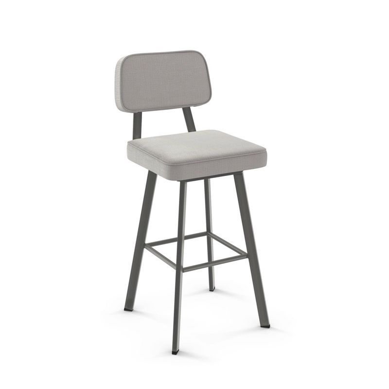 Clarkson 32'' Dark Grey Metal Swivel Counter Stool with Padded Seat