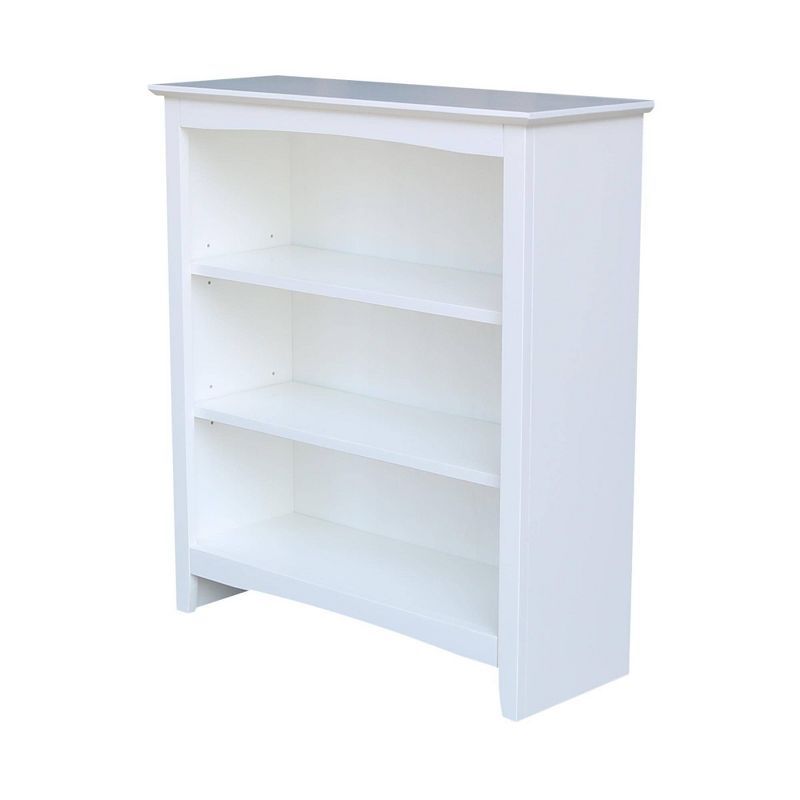 White Adjustable Solid Wood 36" Bookcase