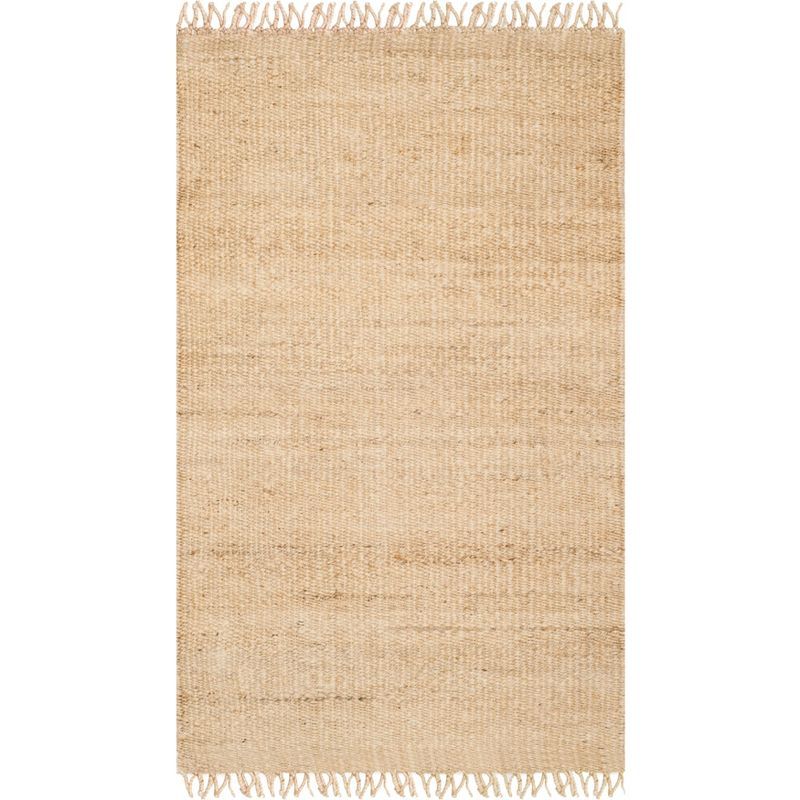 Hand-Knotted Ivory Jute 2'6" x 4' Area Rug with Non-Slip Feature