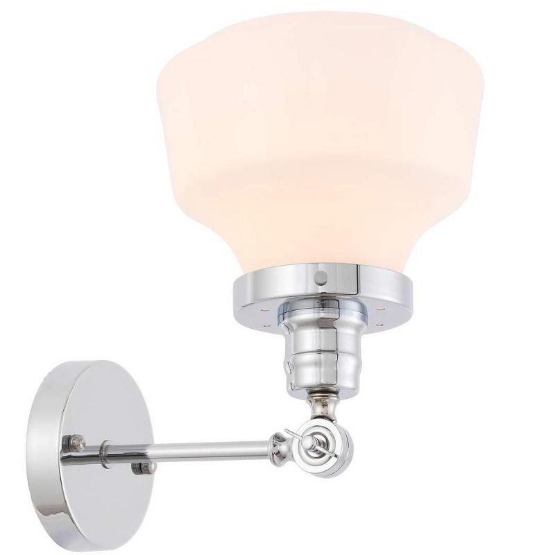 Lyle Chrome and Frosted White Glass Wall Sconce