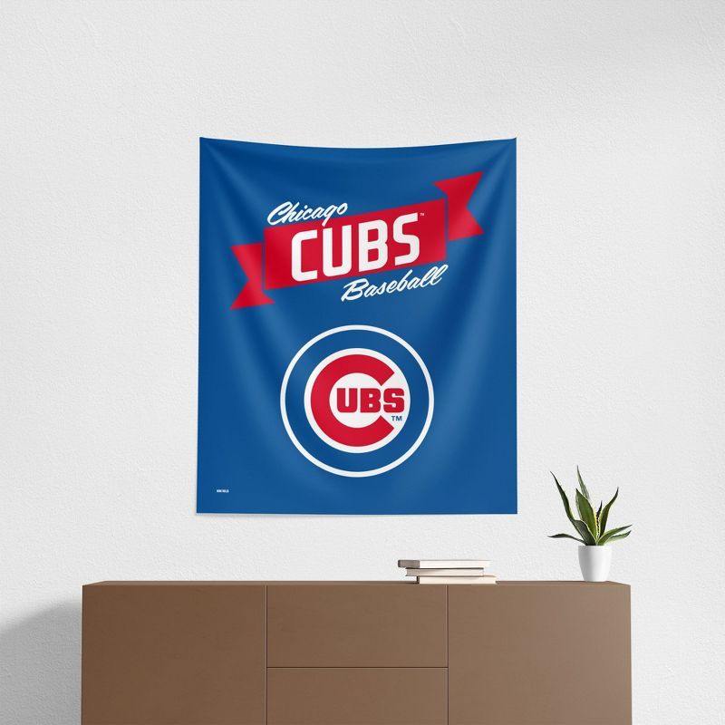 Chicago Cubs Blue and Red Wall Hanging Tapestry, 34 x 40 inches