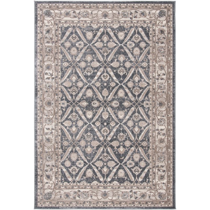 Handmade Gray Synthetic Rectangular Area Rug