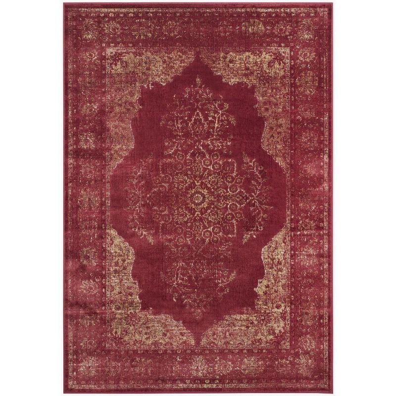 Rectangular Rose Viscose Transitional Area Rug