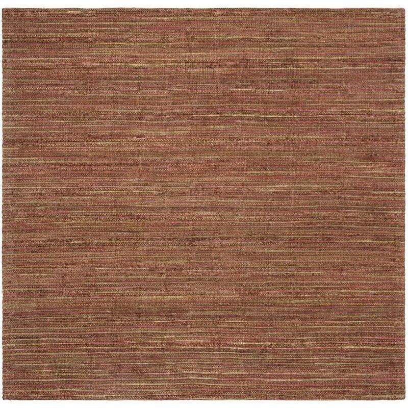 Rust Handwoven Cotton Square Area Rug 6' x 6'