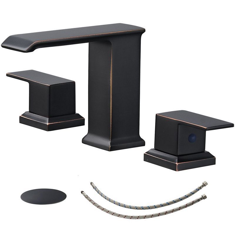 Oil Rubbed Bronze 8-Inch Widespread Waterfall Bathroom Faucet