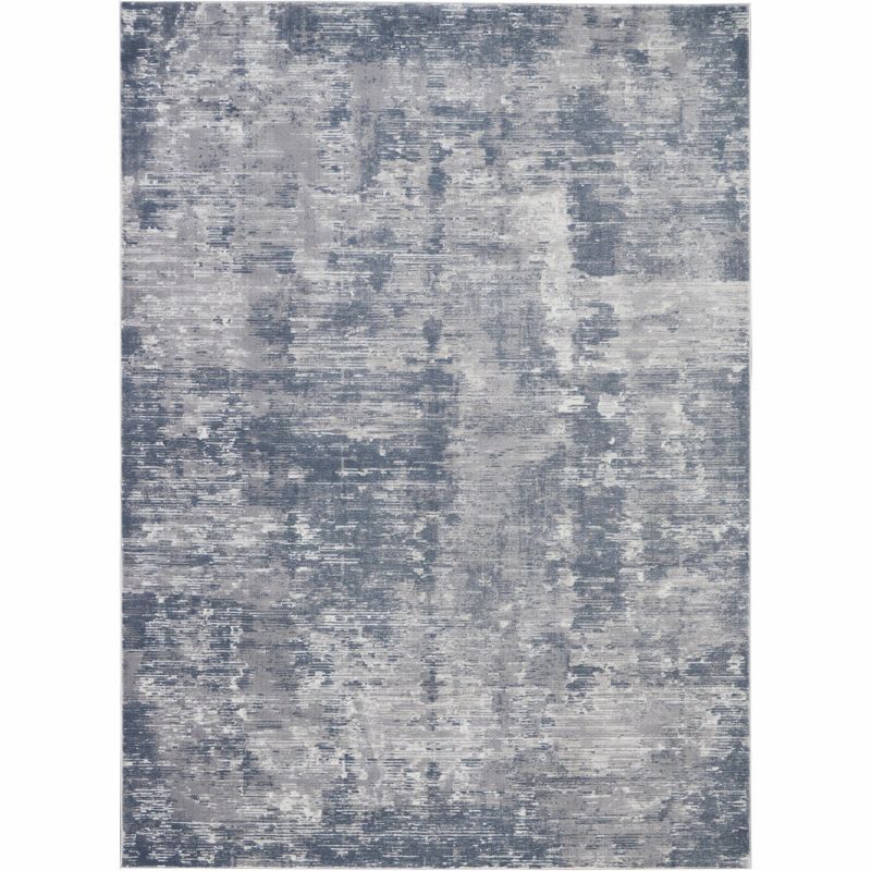 Abstract Silhouette Easy-Care Synthetic Gray Rug 9'3" x 12'9"
