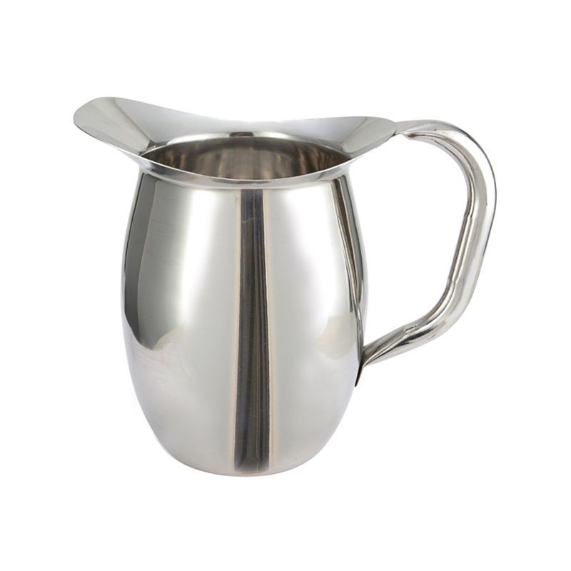 Stainless Steel 2-Quart Bell Pitcher with Curved Spout