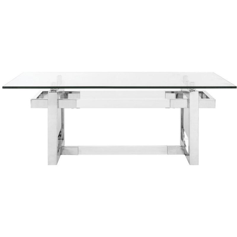 Montrelle Silver Acrylic and Glass Coffee Table with Storage