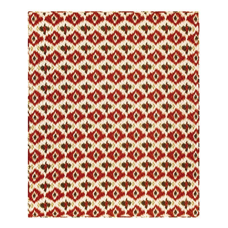 Rustic Red and White Cotton Ikat Throw Blanket