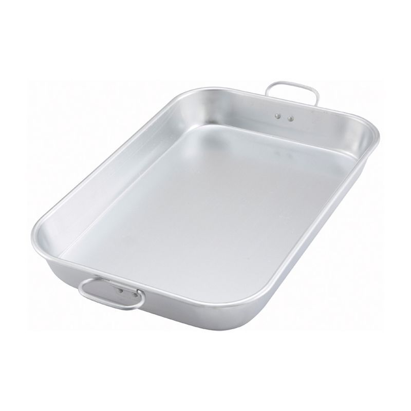 Silver Aluminum Rectangular Bake Pan with Handles, 17.75 x 11.5