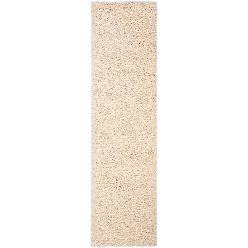 Ivory Luxe Hand-Knotted Shag Runner Rug - 2'3" x 8'