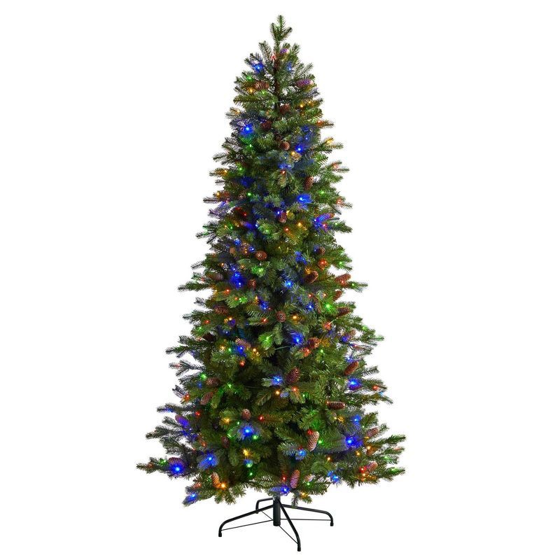 7ft Fraser Fir Artificial Christmas Tree with Multicolor LED Lights