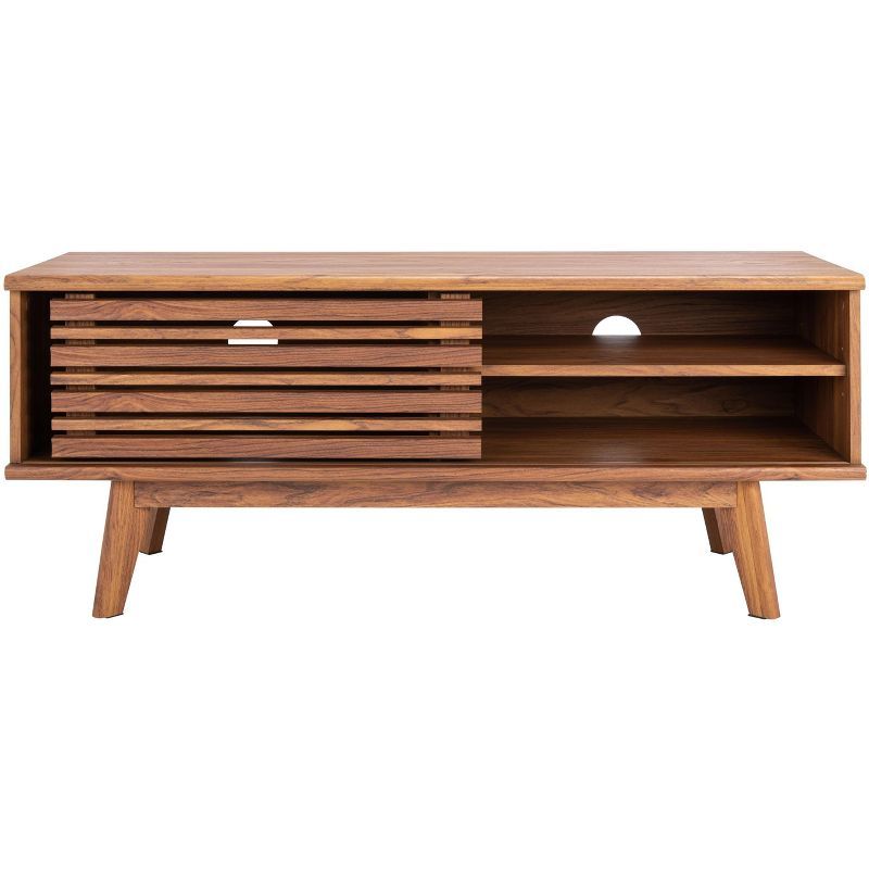 Aurelio Walnut 2-Shelf Retro Media TV Stand