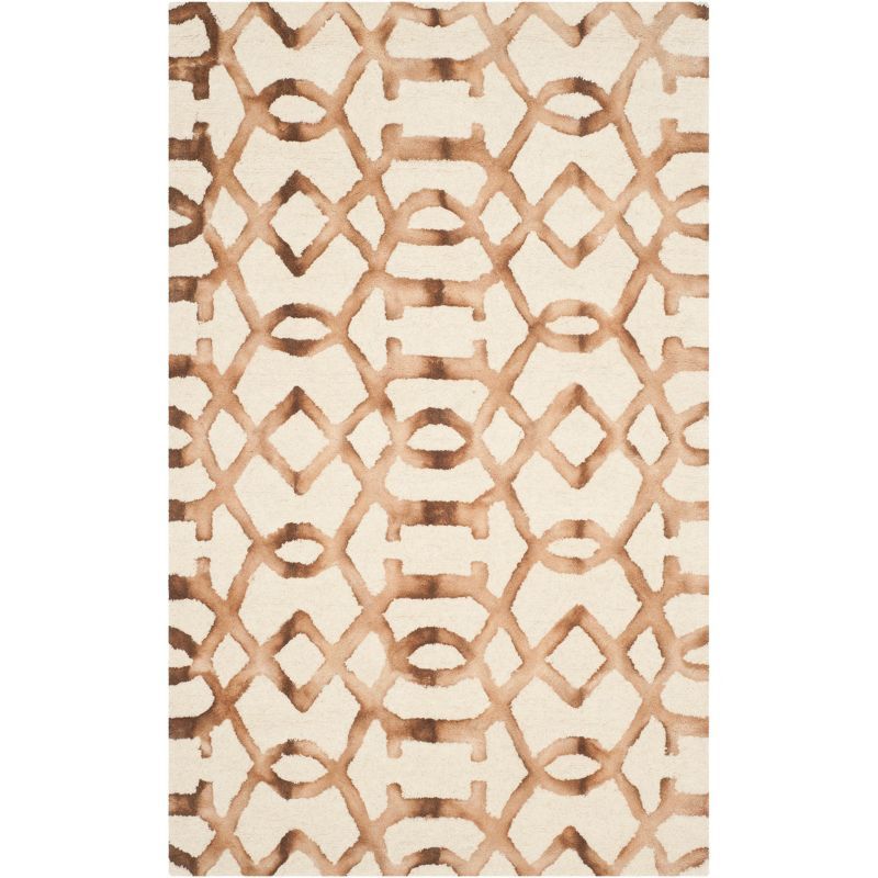 Ivory and Camel Hand-Tufted Wool Area Rug