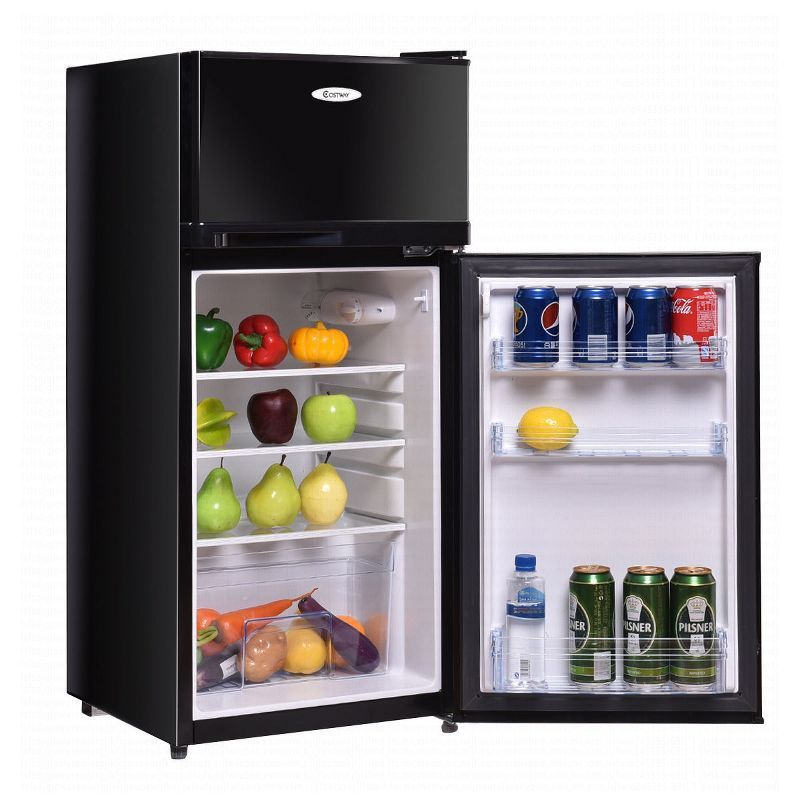 Compact Black and White Energy Star Mini Refrigerator with Freezer