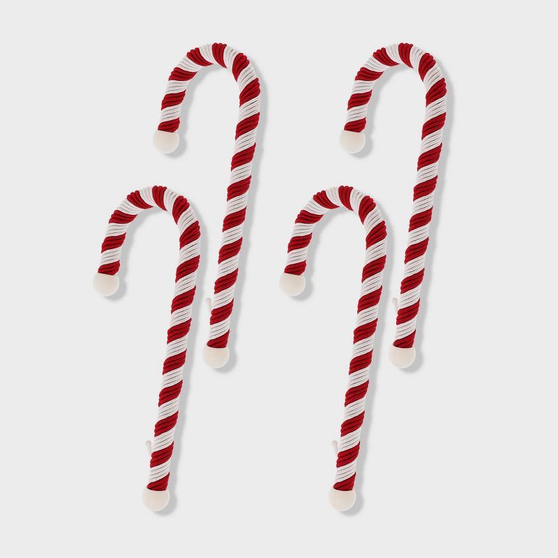 Large Red and White Candy Cane Stocking Holders Set