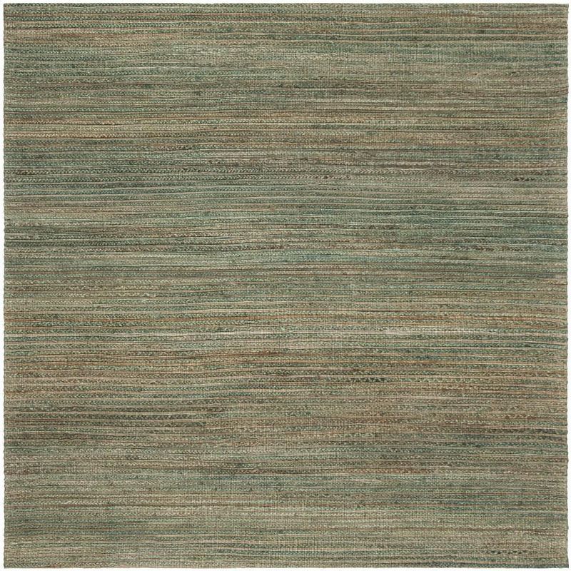 Sage and Natural Handwoven Cotton Square Area Rug