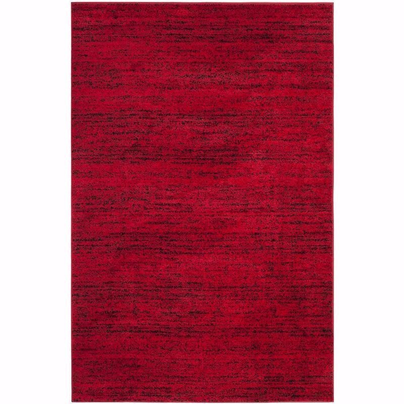 Adirondack Red and Black Striped Synthetic Area Rug 5' x 7'