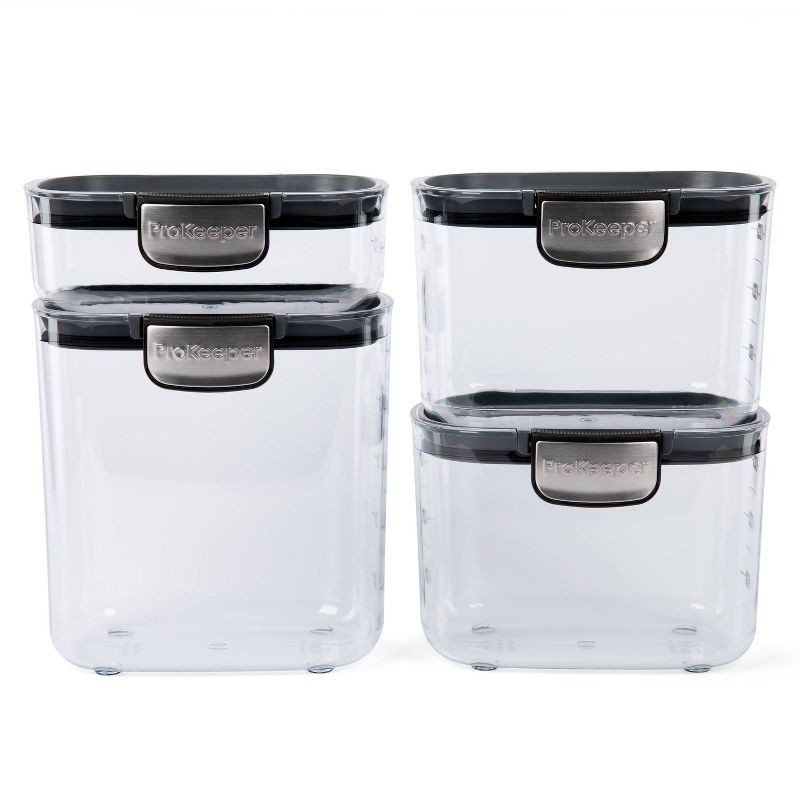 ProKeeper 4-Piece Clear Plastic Airtight Pantry Storage Set